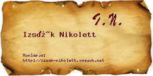 Izsák Nikolett névjegykártya