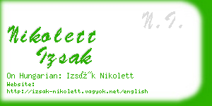 nikolett izsak business card